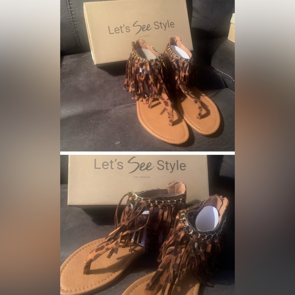Cute leopard sandals.